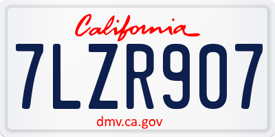 CA license plate 7LZR907
