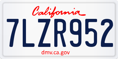 CA license plate 7LZR952