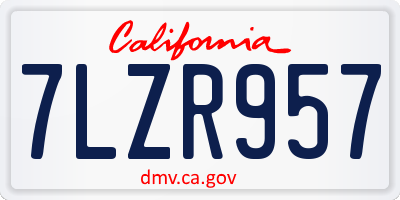 CA license plate 7LZR957