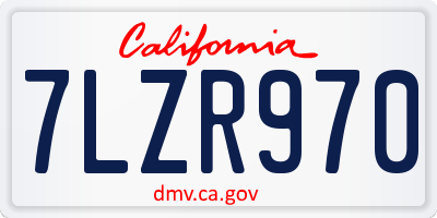 CA license plate 7LZR970
