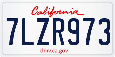 CA license plate 7LZR973