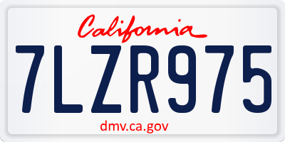 CA license plate 7LZR975