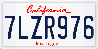 CA license plate 7LZR976