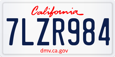 CA license plate 7LZR984