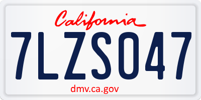 CA license plate 7LZS047