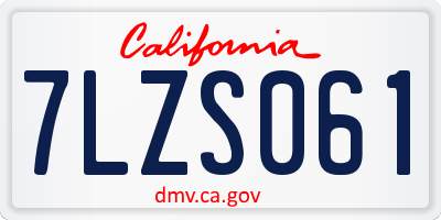 CA license plate 7LZS061