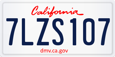 CA license plate 7LZS107