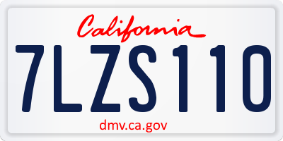 CA license plate 7LZS110