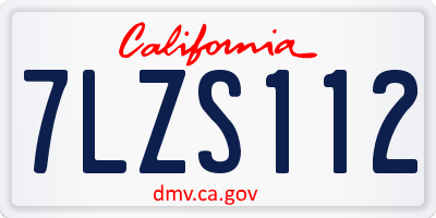 CA license plate 7LZS112