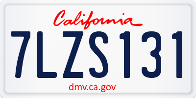 CA license plate 7LZS131