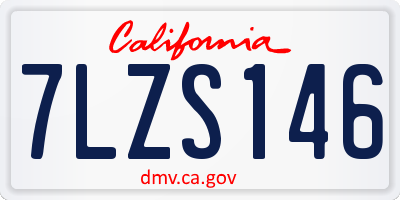 CA license plate 7LZS146