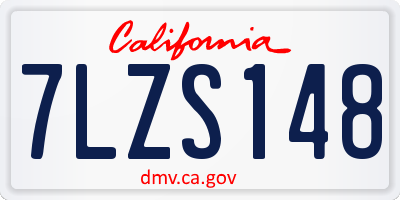 CA license plate 7LZS148
