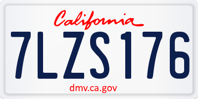 CA license plate 7LZS176