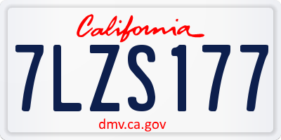 CA license plate 7LZS177