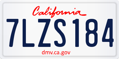 CA license plate 7LZS184