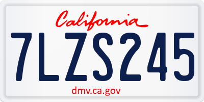 CA license plate 7LZS245
