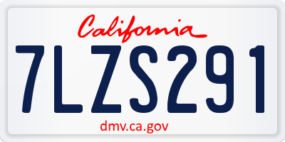 CA license plate 7LZS291