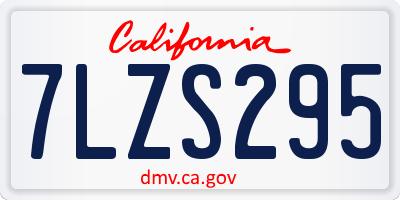 CA license plate 7LZS295