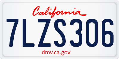 CA license plate 7LZS306