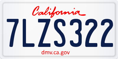 CA license plate 7LZS322