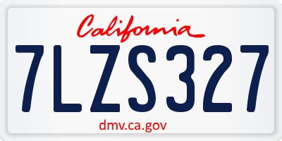 CA license plate 7LZS327