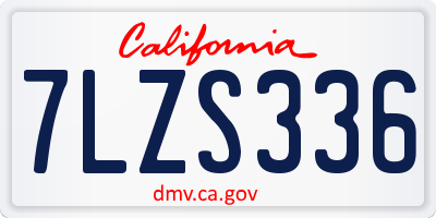 CA license plate 7LZS336