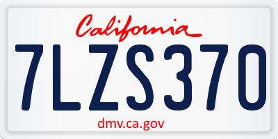 CA license plate 7LZS370