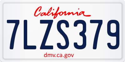 CA license plate 7LZS379