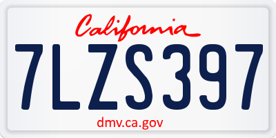 CA license plate 7LZS397