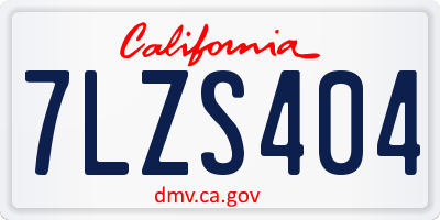 CA license plate 7LZS404