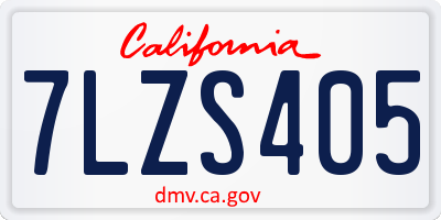 CA license plate 7LZS405