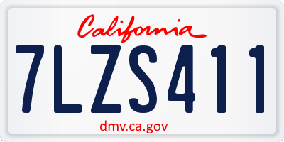 CA license plate 7LZS411