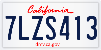 CA license plate 7LZS413