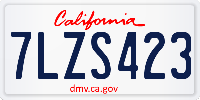 CA license plate 7LZS423
