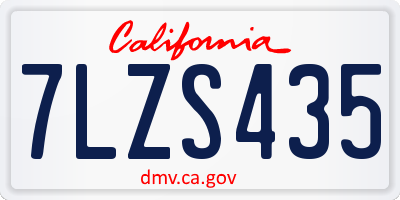 CA license plate 7LZS435