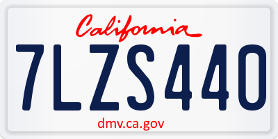 CA license plate 7LZS440