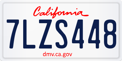 CA license plate 7LZS448