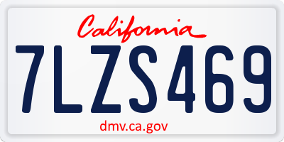 CA license plate 7LZS469