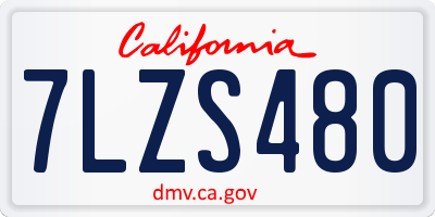 CA license plate 7LZS480