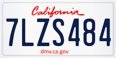 CA license plate 7LZS484