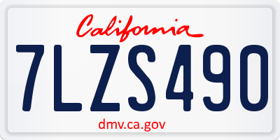 CA license plate 7LZS490