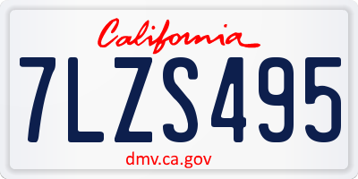 CA license plate 7LZS495