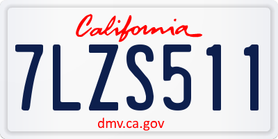 CA license plate 7LZS511
