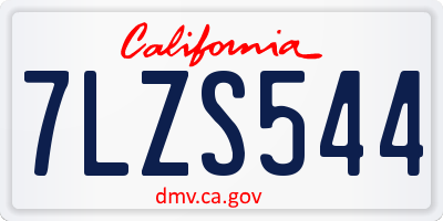 CA license plate 7LZS544