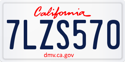 CA license plate 7LZS570