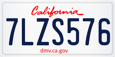 CA license plate 7LZS576