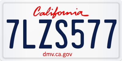 CA license plate 7LZS577