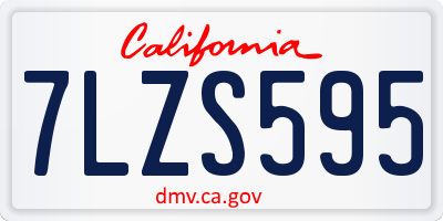 CA license plate 7LZS595