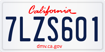 CA license plate 7LZS601