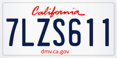 CA license plate 7LZS611